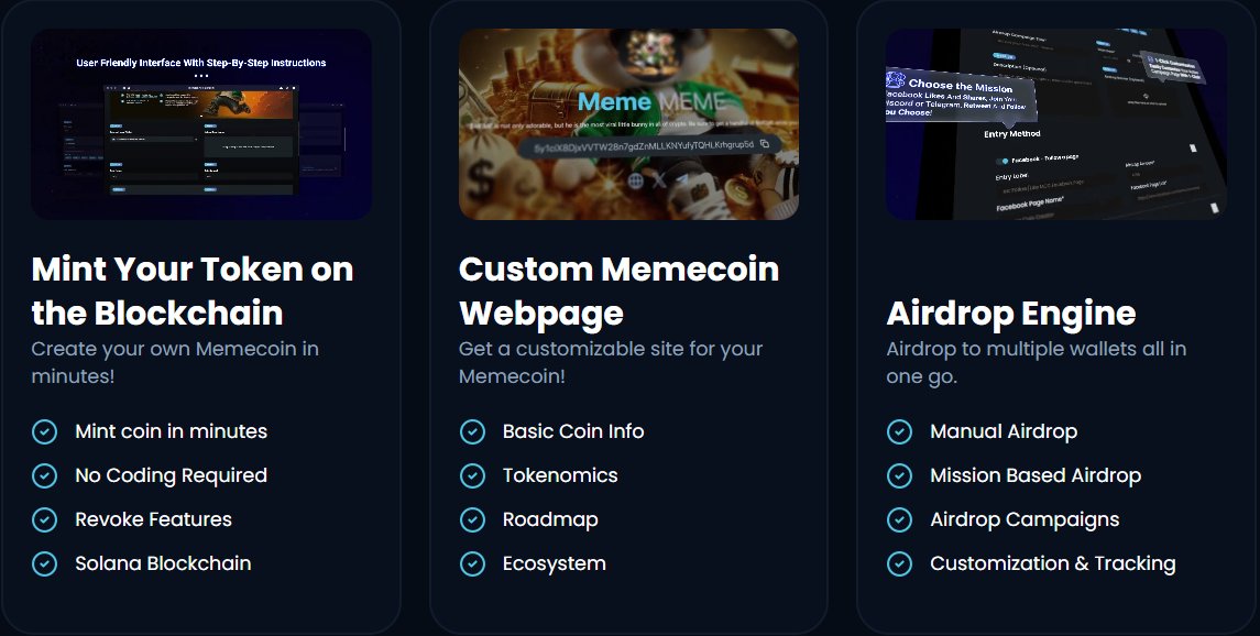 ComputerScrap50's tweet image. 🐇Create, Launch & Promote Your Crypto Token in Minutes –No coding required, just powerful, easy-to-use tools!
☑️No code required
☑️ All-in-One Platform
☑️Live On The Blockchain in minutes
☑️Everything You Need to Create
☑️Launch
☑️Market Your Memecoin
memecoincreator.com/en…
