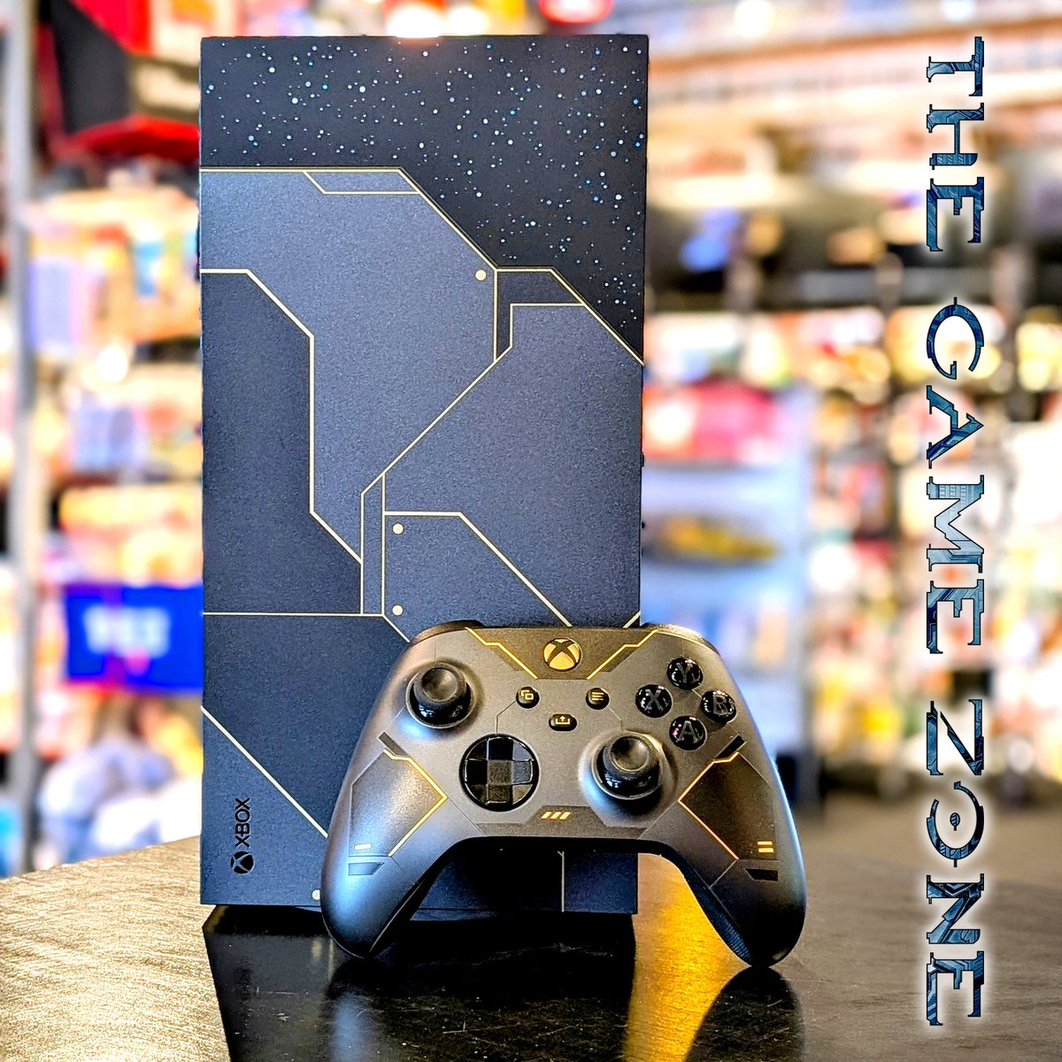 TJI! The Halo Infinite Xbox Series X Limited Edition console is here in all its UNSC glory — complete with starfield top and gold detailing!

#HaloInfinite #XboxSeriesX #LimitedEditionConsole #HaloConsole #UNSC #HaloGear #XboxCollector #HaloFans #TheGameZone #HillsdaleNJ