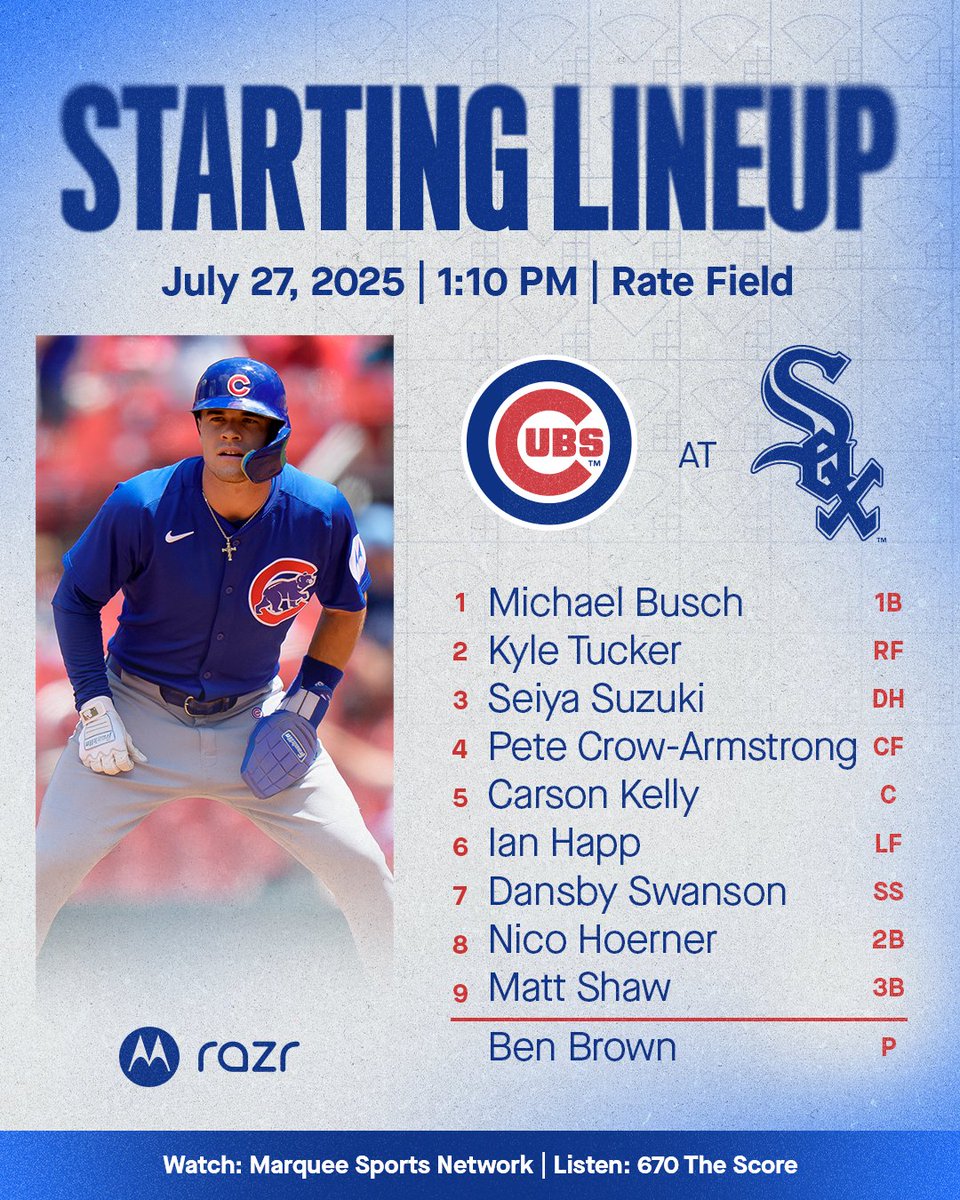 Cubs's tweet image. Series on the line today.
Watch live on the Marquee Sports Network App.