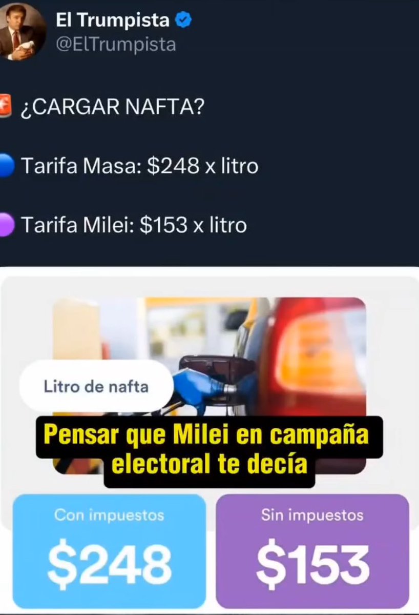Leftinformed's tweet image. Hoy la nafta (gasolina) en argentina sobrepasa los $1230 pesos. Nada que ver a lo que prometía en su campaña política.