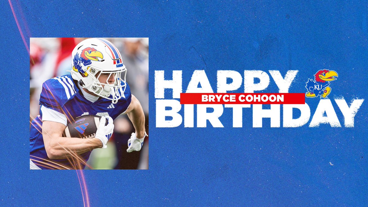 Lance Leipold (@coachleipold) on Twitter photo Let’s all wish our Jayhawk Family member <a href="/Bryce_Cohoon9/">Bryce Cohoon</a> a Happy Birthday! Bryce, enjoy your special day!
#RockChalkBirthday Let’s all wish our Jayhawk Family member <a href="/Bryce_Cohoon9/">Bryce Cohoon</a> a Happy Birthday! Bryce, enjoy your special day!
#RockChalkBirthday