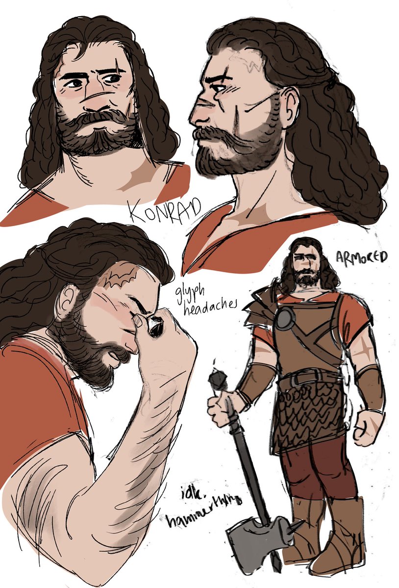 kindlestuck's tweet image. doodles of PCs from my stonetop campaign i did a month or so ago