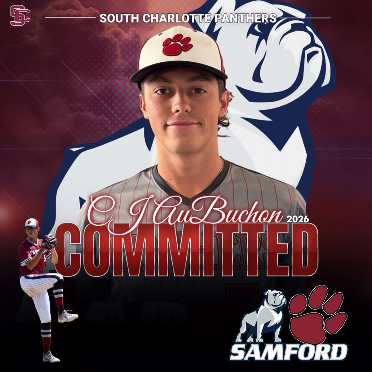 PanthersProgram's tweet image. Congratulations to 2026 Panther CJ AuBuchon on his commitment to Samford University!
#SCPDude