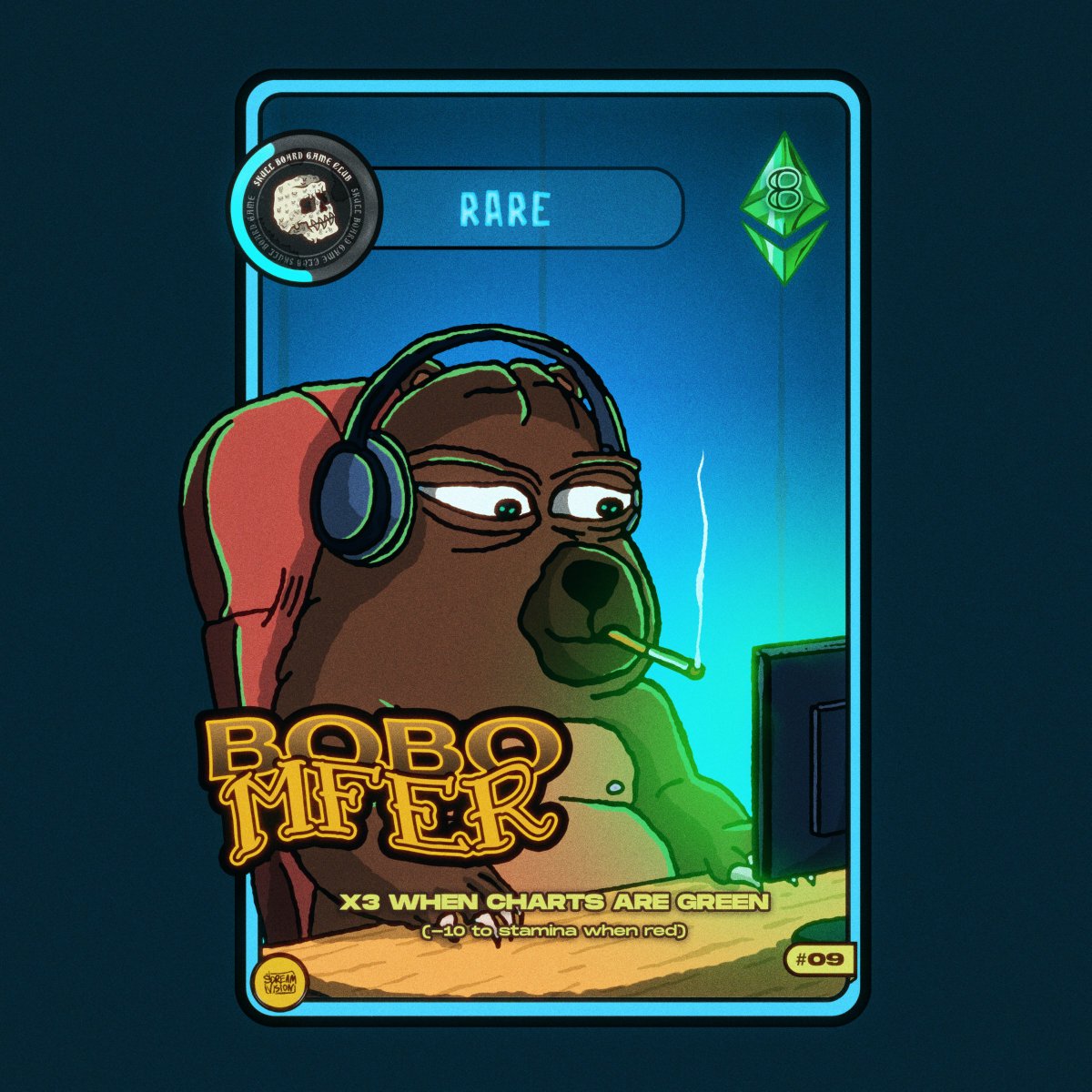 scream_vision's tweet image. What's your favorite $BOBO related card from SBGC Collection from VibeMarket via @wieldlabs?
Take yours: vibechain.com/market/skullboโฆ
@bobocoineth