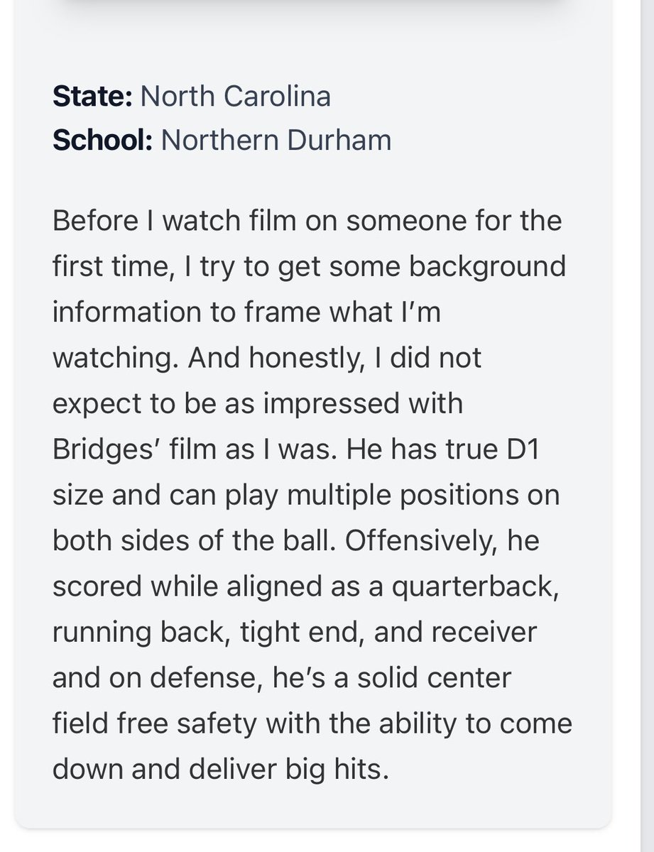 Thank you <a href="/PrepRedzoneNC/">Prep Redzone North Carolina</a> for the evaluation.