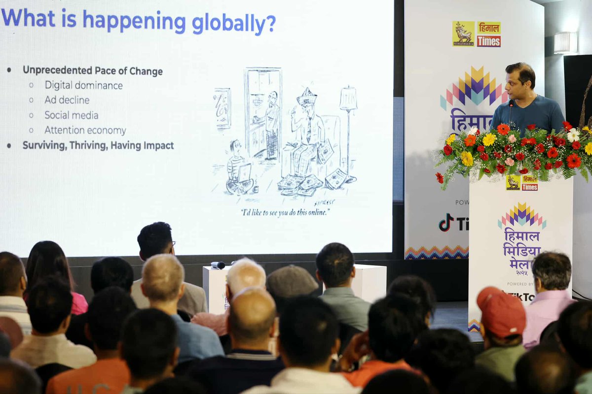 NepaliTimes's tweet image. Himal Media Mela 2025 was a hands-on, crash course for journalists on video journalism, design and deploying TikTok, Instagram, YouTube for impactful content dissemination.
Details here:
nepalitimes.com/news/the-prese…
