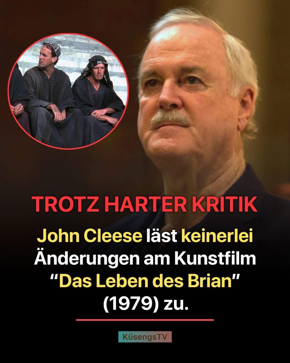Trotz heftiger Kritik weigert sich John Cleese Änderungen am Kultfilm „Das Leben des Brian“ (1979) zuzulassen. Ein klares Statement für künstlerische Freiheit und gegen die Cancel Culture. 🎬🛑