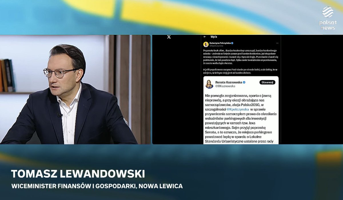 mickpll's tweet image. Mój ulubiony redaktor, czyli Bogdan Rymanowski poruszył w studio wątek przepchnięcia przez Sejm wrzutki parkingowej do Lex Deweloper.

T. Lewandowski, Lewica: Ważne żeby w debacie publicznej nie wprowadzać dezinformacji.  

B. Rymanowski: Pani minister Pełczyńska-Nałęcz…