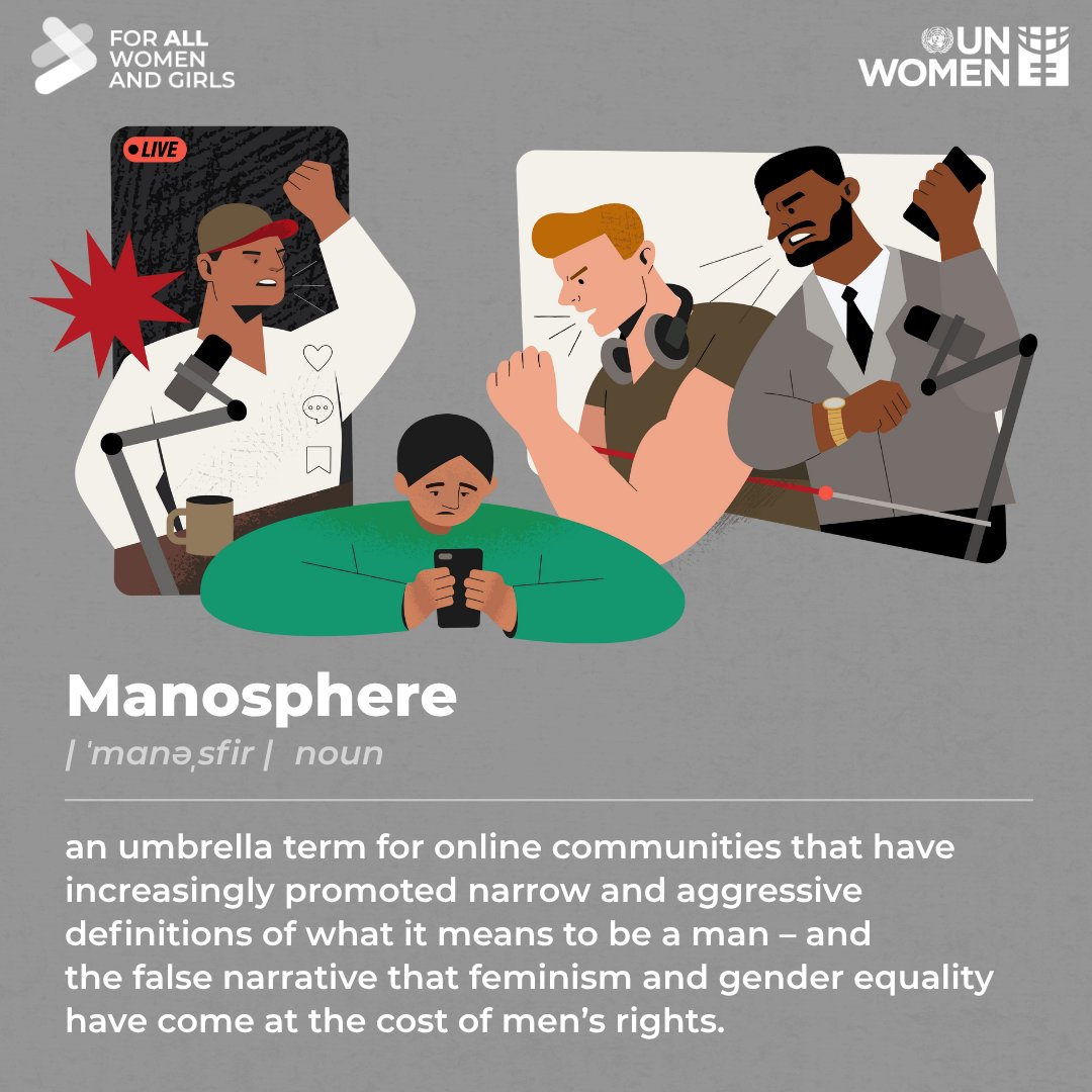 Ever heard of the "manosphere"? 🤔

It’s a growing corner of the digital world that promotes narrow views of masculinity—often at the expense of #GenderEquality.

Learn more about the #manosphere and why you should care about its harmful impact: unwo.men/5u4350WipRF