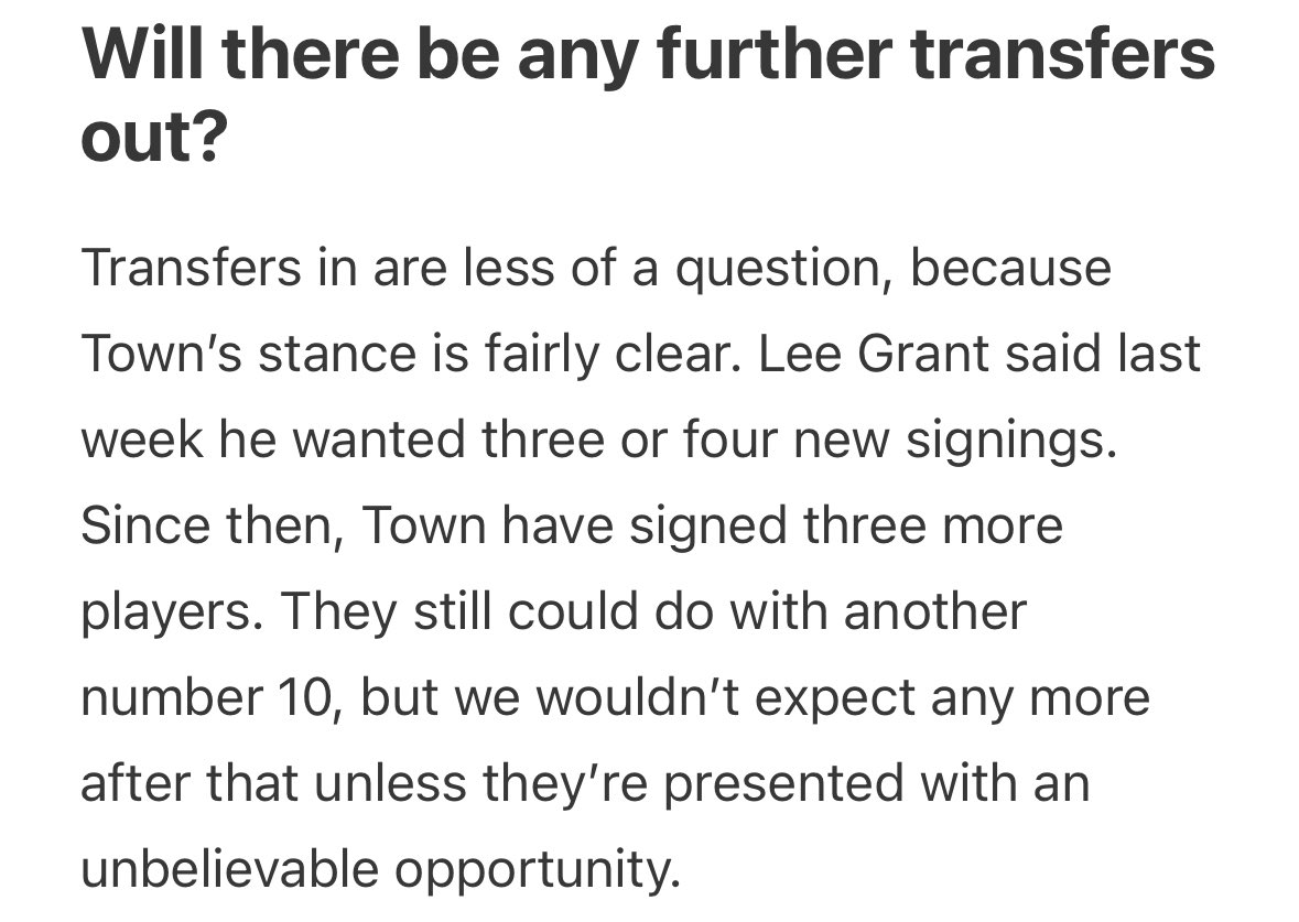 _Terrier_Jack's tweet image. Will be interesting to see who’s being negative and who’s not a true fan if we don’t bring in a 10 or some wingers.
We Are Terriers don’t seem to think there will be many more coming in.
#HTAFC