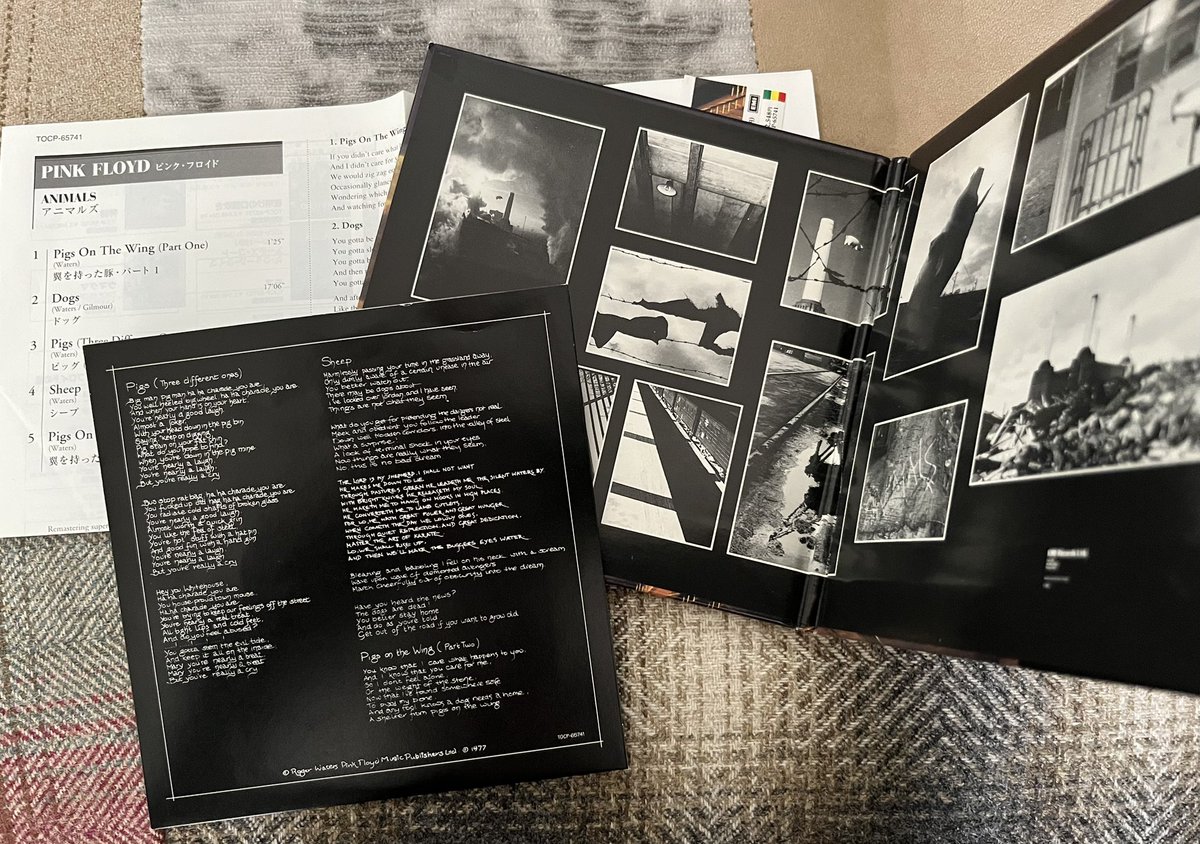 TRextasyBand's tweet image. Listening to ‘Animals’ by Pink Floyd from 1977. This is a wonderful mini-lp-cd replica of the original vinyl that’s sonically excellent. With obi, lyric insert, replica inner sleeve, and replica record labels and open out sleeve. #pinkfloyd @pinkfloyd #1977 #1970s #cd #album