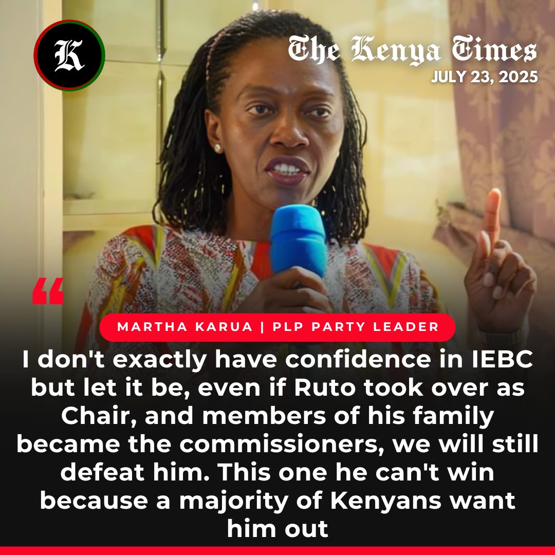 _Yanoh's tweet image. Dear @MarthaKarua, with your two votes it doesn't really matter if you have confidence in IEBC. You are a grasshopper in a race against a horse and several delusional donkeys.