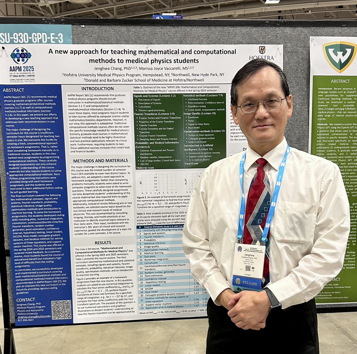 Professor Chang presented his paper titled “A New Approach for Teaching Mathematical and Computational Methods to Medical Physics Students” at the educational poster session of AAPM 2025 Annul Meeting.