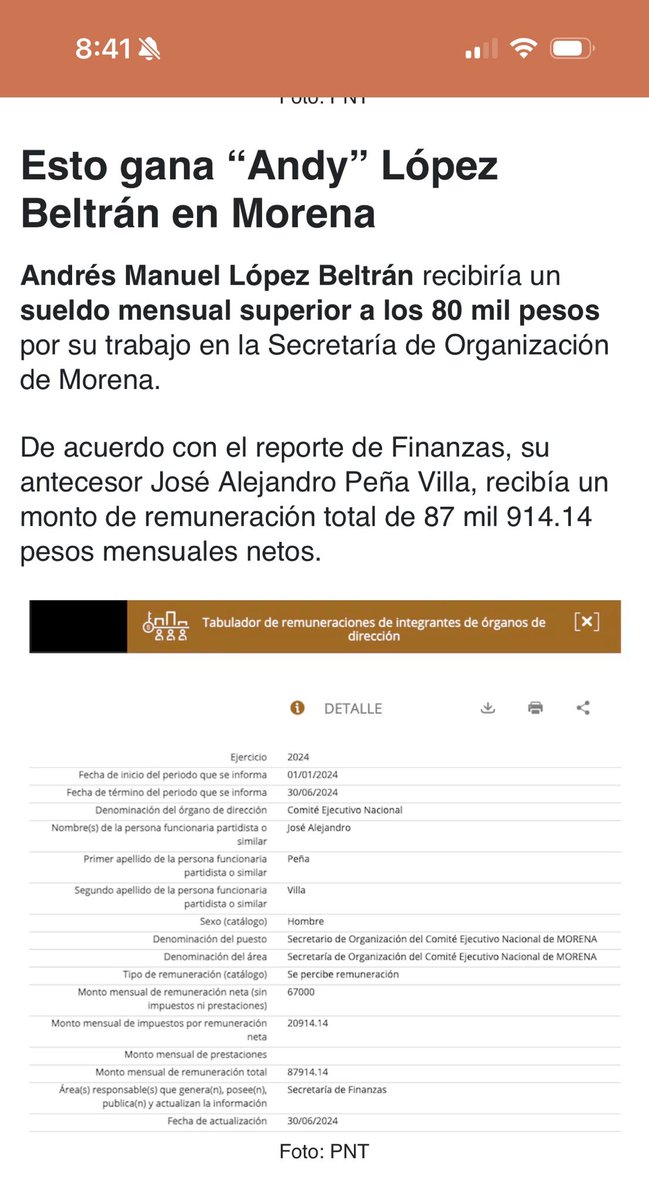 Mario Di Costanzo (@mario_dico50) on Twitter photo 🔴 En 2024 , ANDY recibía un sueldo bruto de $87,900 y Neto de 67,000 . Como puede pagar unas vacaciones en un hotel donde el costo por Noche es de al menos 10 mil pesos y el pasaje aéreo es de al menos 100 mil pesos ? <a href="/LuisaAlcalde/">Luisa Alcalde</a> <a href="/Claudiashein/">Claudia Sheinbaum Pardo</a> 🔴 En 2024 , ANDY recibía un sueldo bruto de $87,900 y Neto de 67,000 . Como puede pagar unas vacaciones en un hotel donde el costo por Noche es de al menos 10 mil pesos y el pasaje aéreo es de al menos 100 mil pesos ? <a href="/LuisaAlcalde/">Luisa Alcalde</a> <a href="/Claudiashein/">Claudia Sheinbaum Pardo</a> 