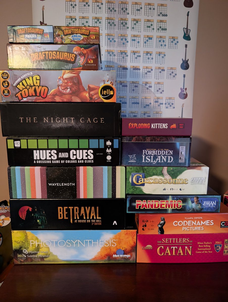 Ronk475's tweet image. Any boardgamers here?

 My collection is getting too big to just stack on my dresser now, I need some shelving or something.