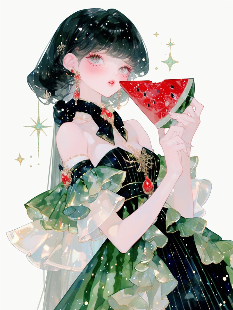 pinon_ai's tweet image. スイカの日滑り込みー！！！(🍉&apos;^&apos;🍉)

AIart:nijijourney