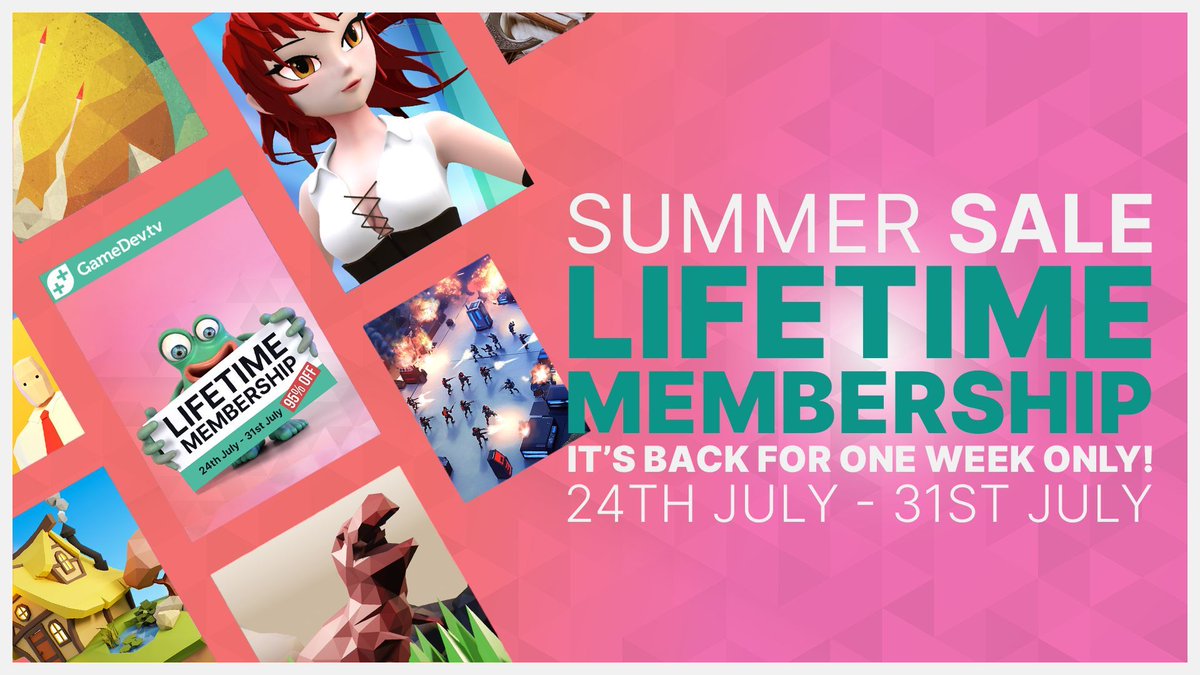 GameDevTV's tweet image. Back for one week only! Don’t miss out on the chance to get every course, ever, for life! 
Get it now before it’s back in the vault! gamedev.tv/bundles/lifeti…
#gamedevtv #gamedev #indiedev #unreal #b3d #unity #godot