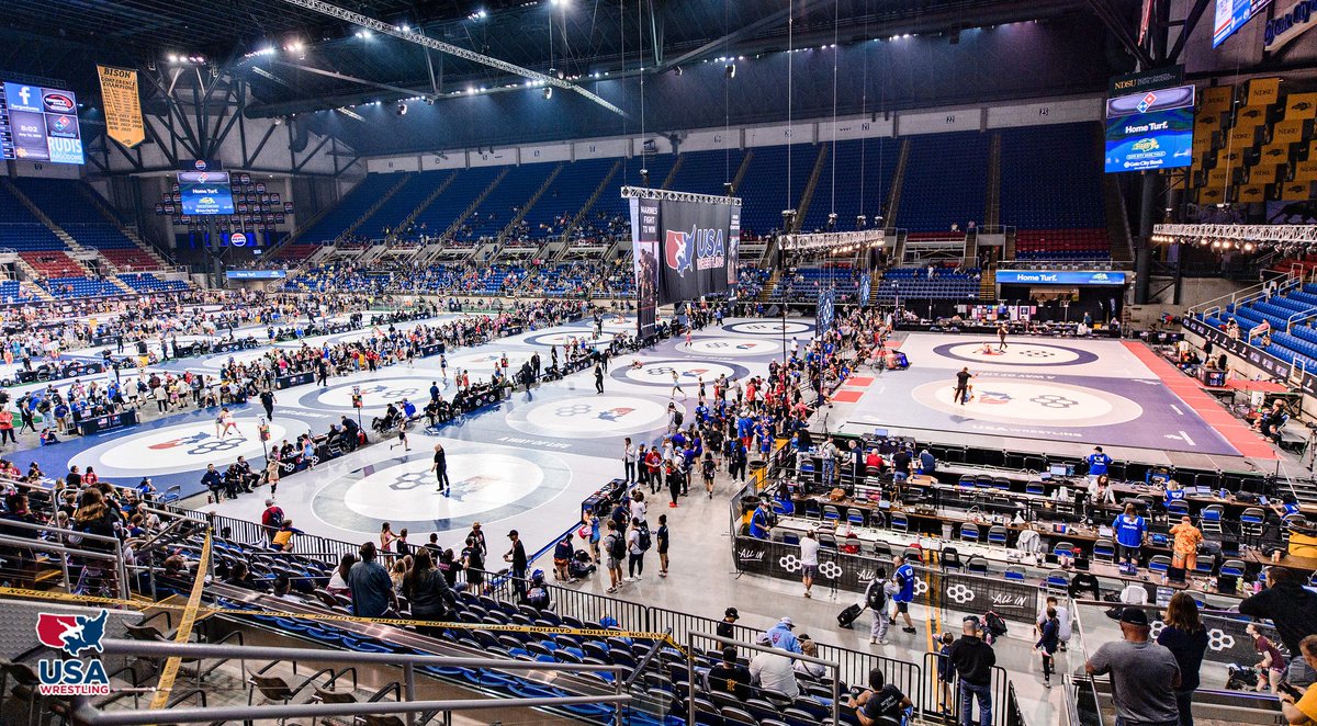 MNUSAW's tweet image. Captured in Fargo... The U.S. Marine Corps Junior Nationals, hosted in the FargoDome is recognized as the largest wrestling tournament in the world hosting six national tournaments within a week-long competition. #mnusawrestling #mnstorm