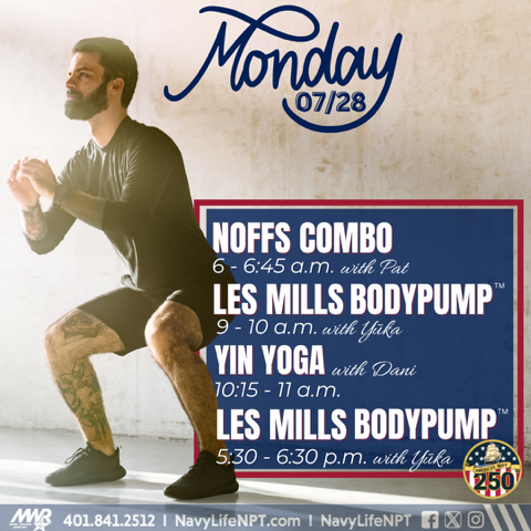 NavyLifeNPT's tweet photo. ๐ฅ MONDAY MOTIVATION at JHC FITNESS! ๐ฅStart your week STRONG, stay centered, and crush your goals! ๐ช๐งโโ๏ธ๐Letโs make it a STRONG start to your week! ๐ช๐ฏ#MondayMotivation #JHCFitnessCenter #PumpItUp #YinYogaVibes #BaseStrong #StartFresh #MoveBreatheRecover https://t.co/53PE8NvJfq
