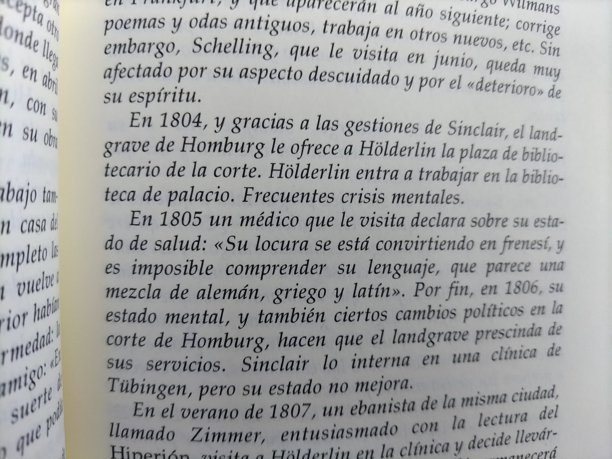 enrinacher's tweet image. Holderlin con 28 años: «Su lo una de está convirtiendo en frenesí, y es imposible comprender su lenguaje, que parece una mezcla de alemán, griego y latín»