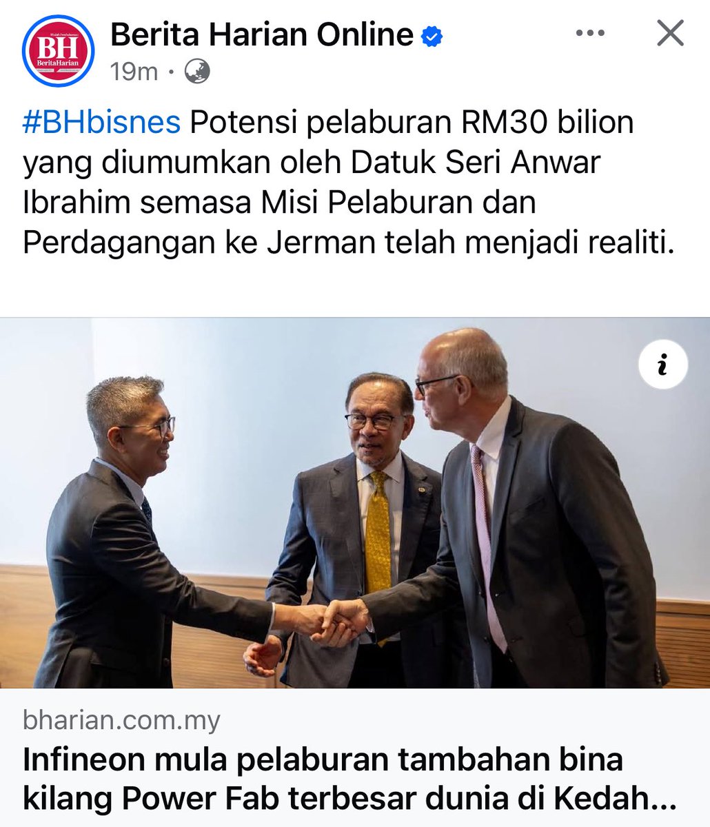 SyedAkramin's tweet image. Semalam semasa demo, Sanusi telah hina dan keji Anwar.
Hari ini, hasil lawatan Anwar ke Jerman tempoh hari, Infineon telah tingkatkan pelaburan di Kedah. Ini bermakna lebih banyak peluang kerja untuk rakyat Kedah.
Jangan risau, Anwar tak minta orang Kedah ucap terima kasih pun.