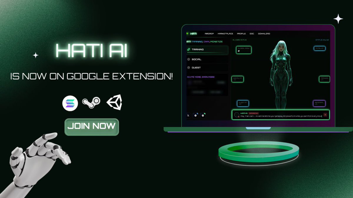 🎉🎉#Hati AI Node Depin just launched
✅Built for <a href="/unity/">Unity</a> &amp; <a href="/Steam/">Steam</a> gamers

✅Join now 👉 testnet.hati.app/?code=35RWFG

( Use code "35RWFG" for a bonus )

✅Video tutorial for installing and mining the HATI AI Node Depin
youtu.be/HDHWHT2DnQQ

🔹Step 1: Click "Download" on homepage