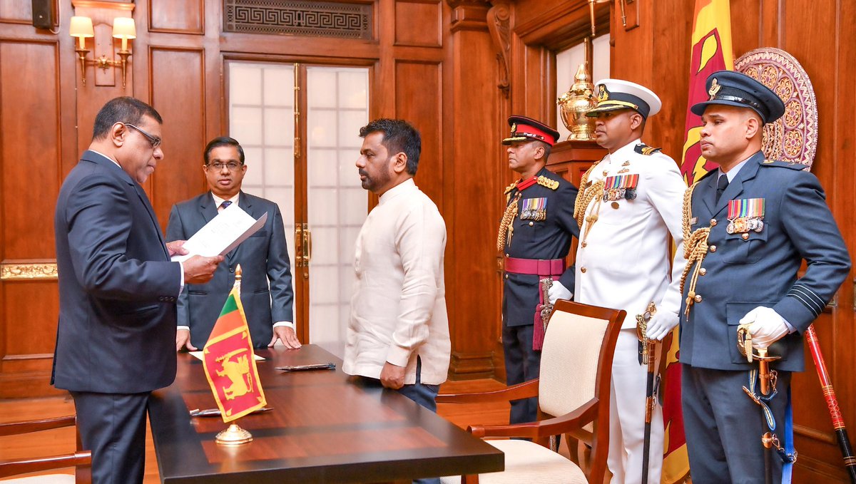 anuradisanayake's tweet image. This morning, Justice Preethi Padman Surasena took his oath before me as the 49th Chief Justice of Sri Lanka. With decades of experience and judicial service, I am confident he will uphold the highest standards of justice.