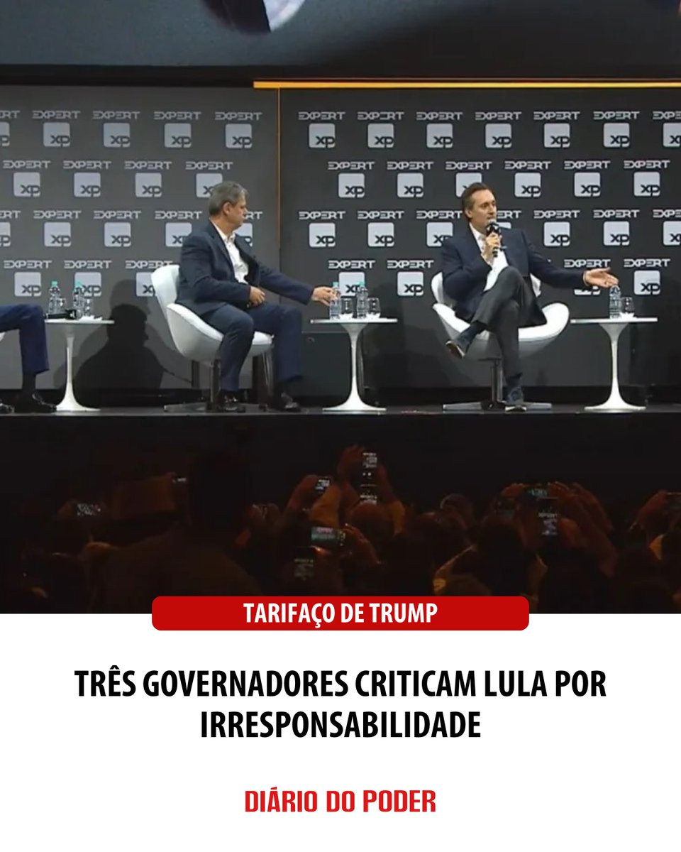 diariodopoder's tweet image. A poucos dias da entrada em vigor das novas tarifas impostas pelos Estados Unidos contra produtos brasileiros, três governadores de peso subiram o tom contra o governo do presidente Lula (PT), neste sábado (26), durante evento promovido pela XP. f.mtr.cool/vkboerybtx