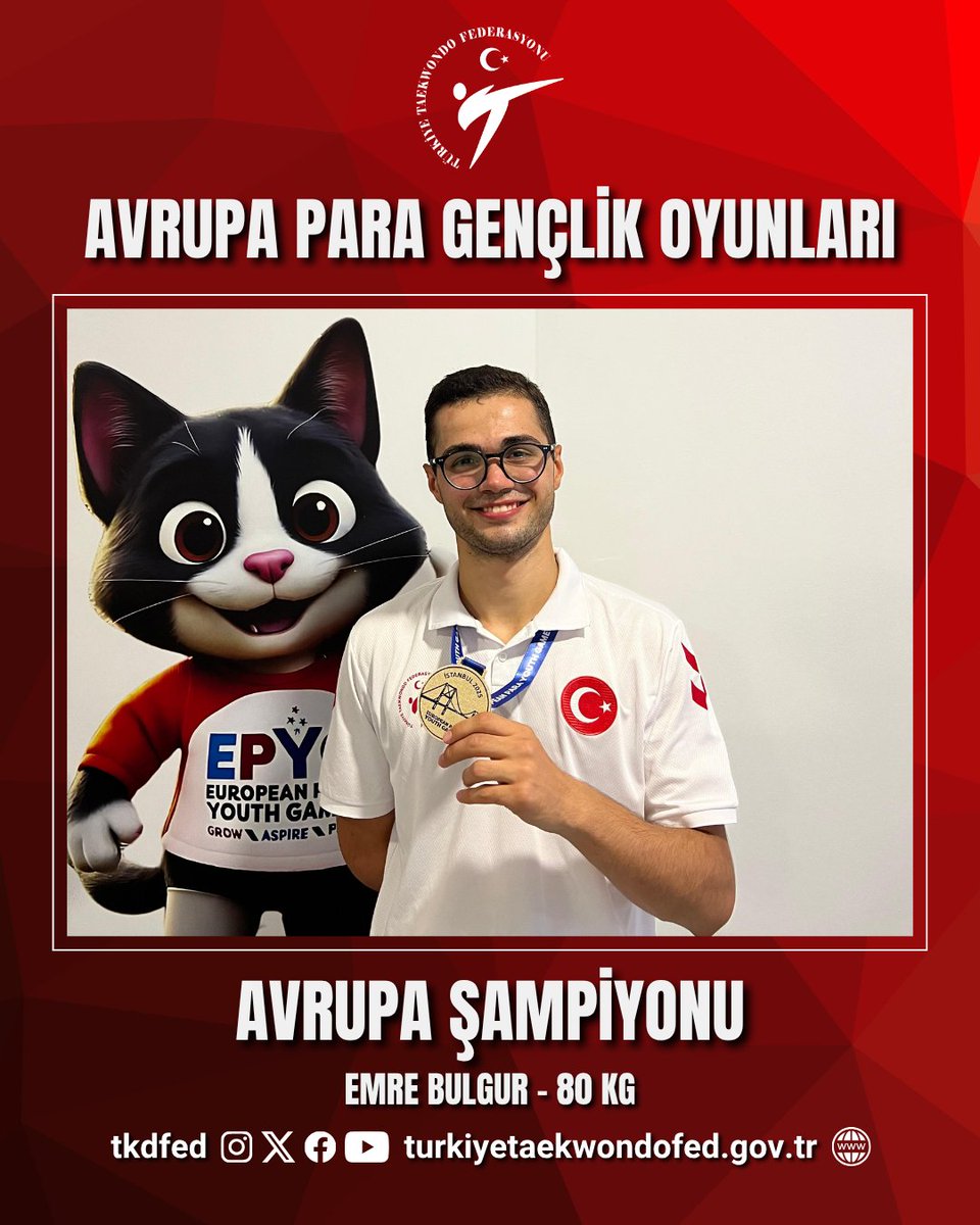 🥇Emre Bulgur ’dan altın madalya!

🥋İstanbul'da düzenlenen Avrupa Para Gençlik Oyunları'nda ülkemizi temsil millî taekwondocumuz Emre Bulgur, erkekler 80kg'da altın madalyanın sahibi oldu.