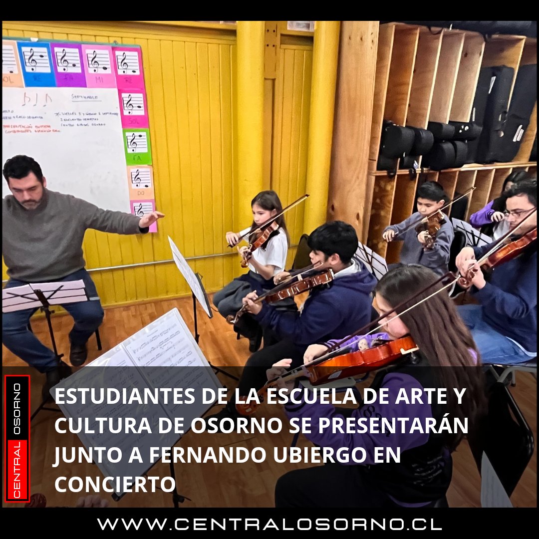 ESTUDIANTES DE LA ESCUELA DE ARTE Y CULTURA DE #OSORNO SE PRESENTARÁN JUNTO A FERNANDO UBIERGO EN CONCIERTO 
centralosorno.cl/estudiantes-de…