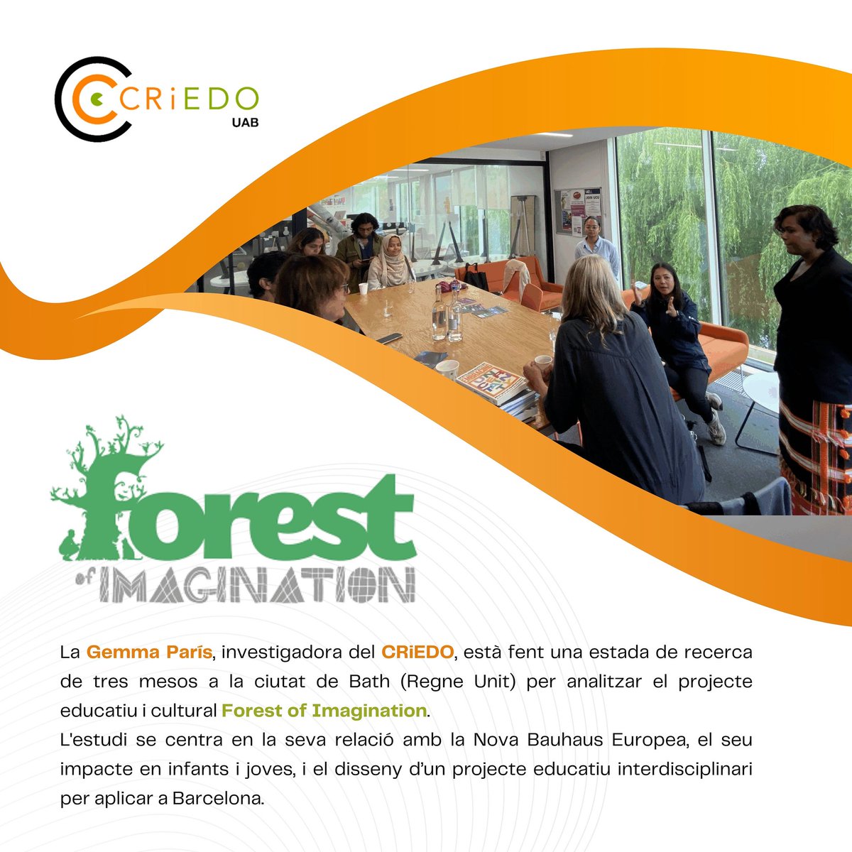 La Gemma París, investigadora del CRiEDO, està realitzant una estada de recerca a Bath (Regne Unit) gràcies a la Beca Estancias Movilidad Senior del Ministeri de Ciència, Innovació i Universitats.

🔗 Llegeix l’article complet aquí:
criedo-uab.cat/es/actualidad/…