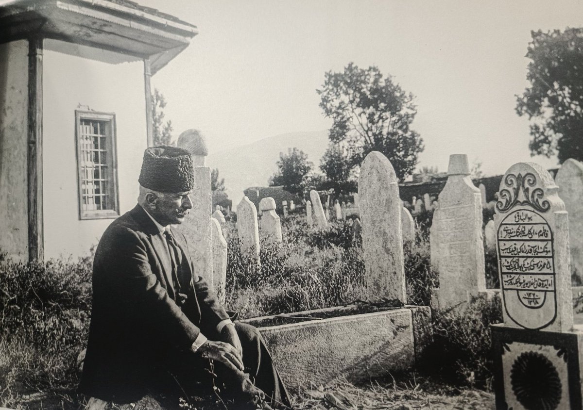 Fakhri Pasha at the graveside of his daughter, Fatma Nilüfer, who passed away in Erzincan at just fifty days old, a resting place he visited regularly for the rest of his life.