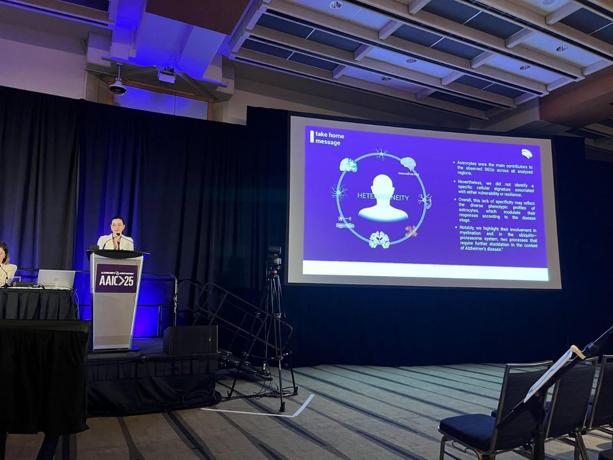 FRS⭐️ <a href="/aGabbsMB/">Gabriela</a> gave a beautiful presentation on Cellular signatures of vulnerability and resilience in Alzheimer’s disease brains.

Great insights into the molecular underpinnings of neurodegeneration and protection! #AAIC25