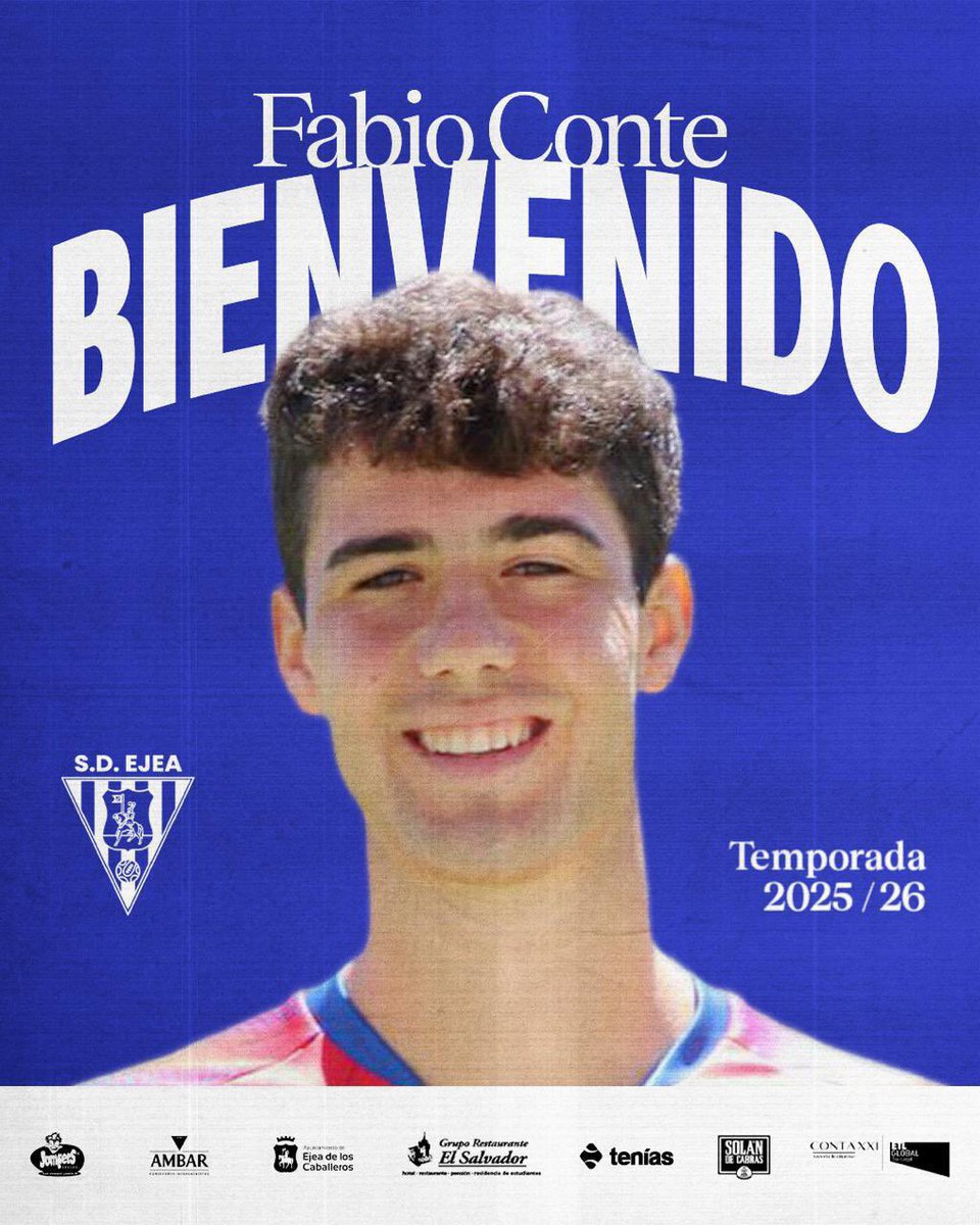 SDEjeaOficial's tweet photo. 🚨𝐎𝐅𝐈𝐂𝐈𝐀𝐋🚨

𝐅𝐚𝐛𝐢𝐨 𝐂𝐨𝐧𝐭𝐞 jugará en la SD Ejea✍️

Media punta de 23 años con excelente visión de juego y calidad superlativa.

🔝 Más de 100 partidos en 
Segunda RFEF.

🔙 Llega de jugar playoff con el @CDUMalacitano a Primera RFEF.

¡Bienvenido a tu nueva casa!😍 https://t.co/PNtFdVaaqN