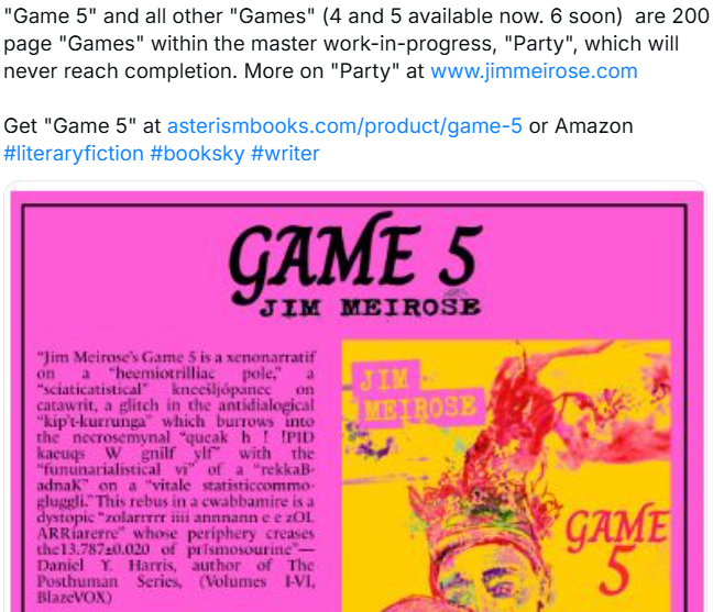 jwmeirose's tweet image. Chcek out link at @jwmeirose to see what Games are available, abd more. #AbsurdistFiction #surrealistliterature
