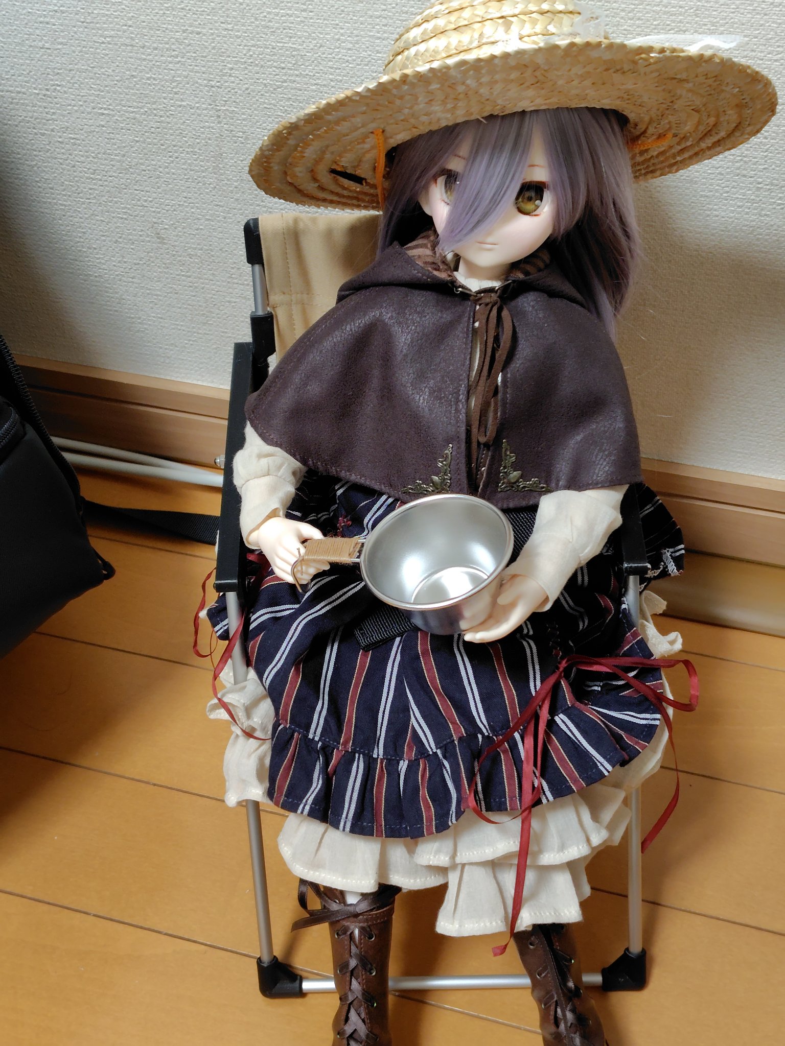 シャドーボックス　麦わら帽子の女の子 シャドーボックス 麦わら帽子の女の子