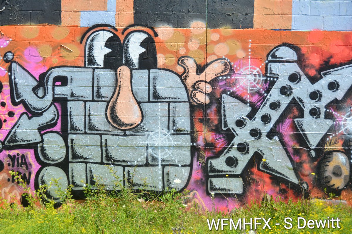 HfxMda's tweet image. It's a beautiful day in the HRM, with a light humidity haze on the harbour and barely a cloud in the sky, the breeze adds a comfortable touch to the warm summer day.
Path users at Dartmouth Cove get to enjoy the creative graffiti walls along the trail and watch as boats sail by