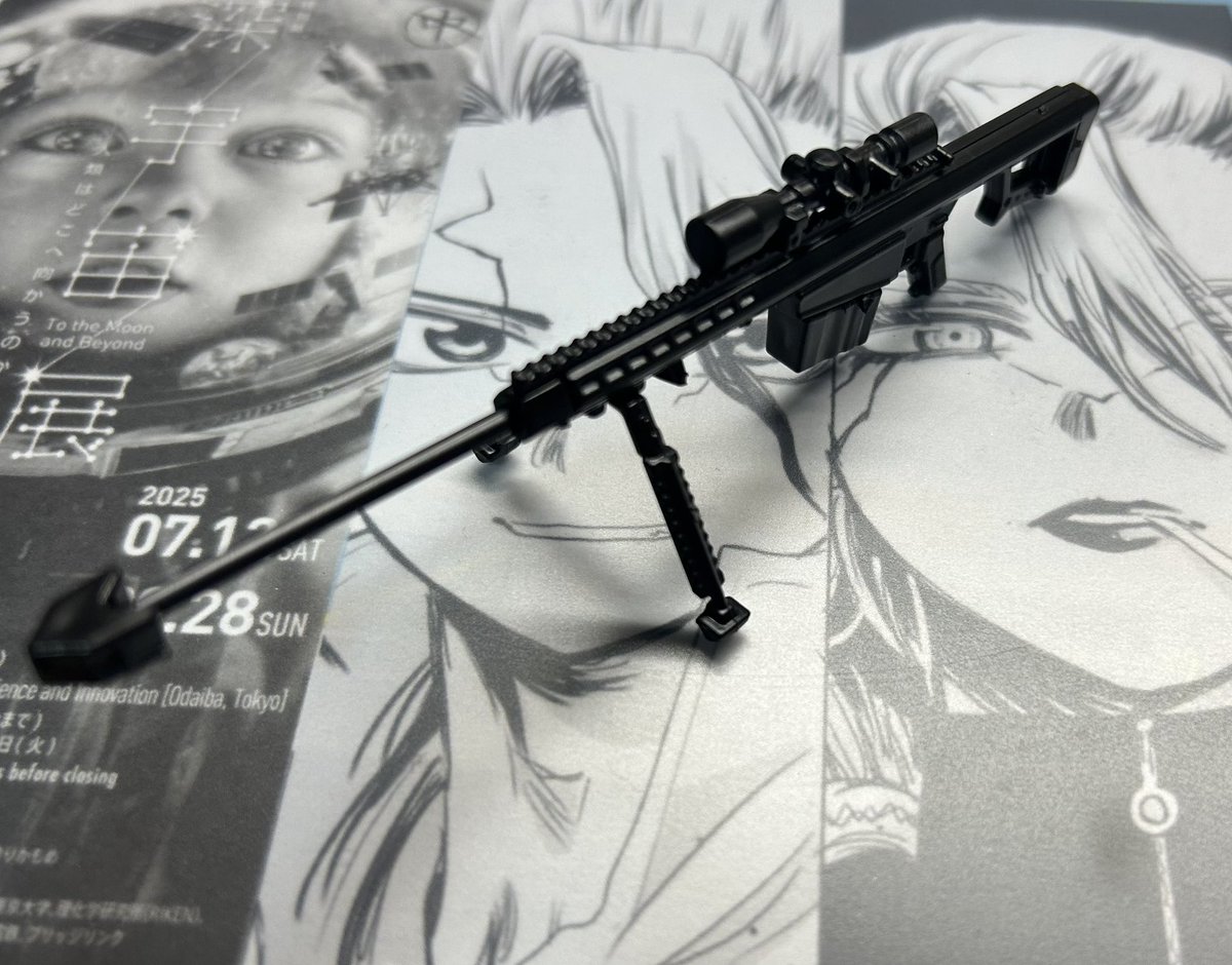 Oh_yeah_ba_be's tweet image. DAISOに売ってたミニチュアスナイパーライフル★☆★