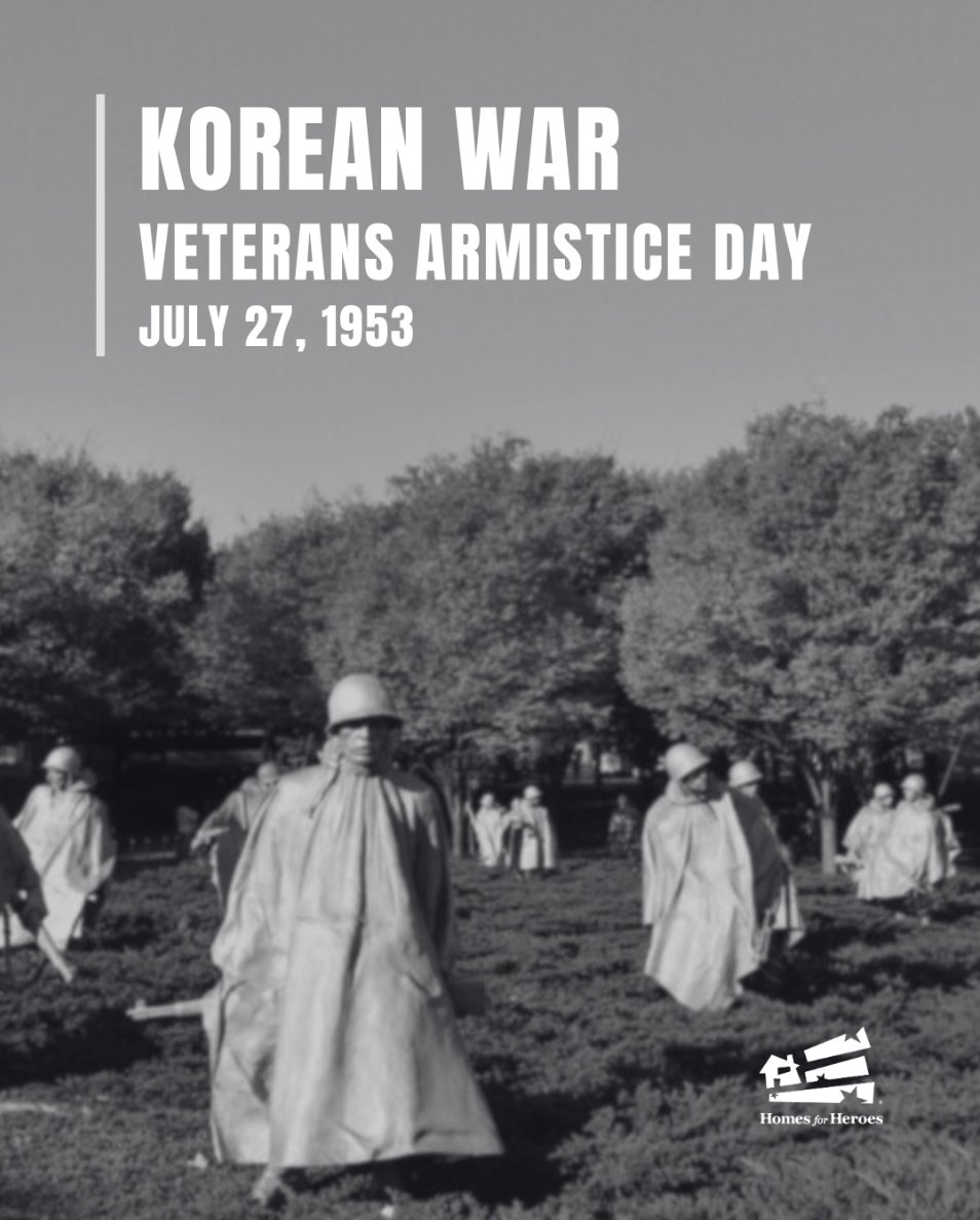 Today, we honor the heroes of the Korean War — those who served, sacrificed, and stood for freedom. Your courage and legacy will never be forgotten.

Homes for Heroes remembers and gives thanks.