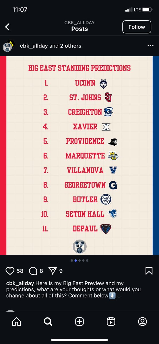 BigEastSavant3's tweet image. Was asked to check these predictions out and then this guy had DePaul below seton hall and Xavier at 4…
Don’t think that does it brother!
BOL 🦈