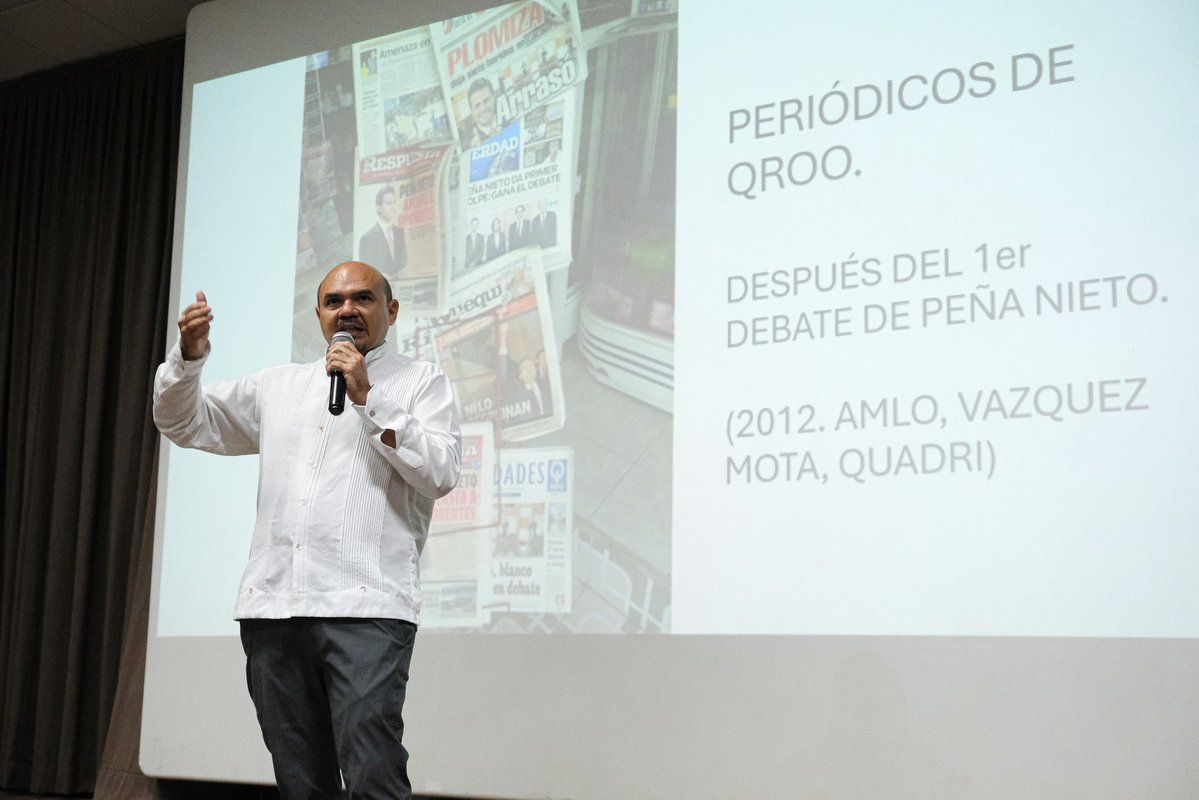MaraLezama's tweet image. 🎓 Como parte del Diplomado para la Formación de Cuadros Políticos, participamos en la sesión presencial “Los medios de comunicación en Quintana Roo: historia y estrategias para la disputa del sentido común”, impartida por el maestro e historiador Samuel Cervera León.…