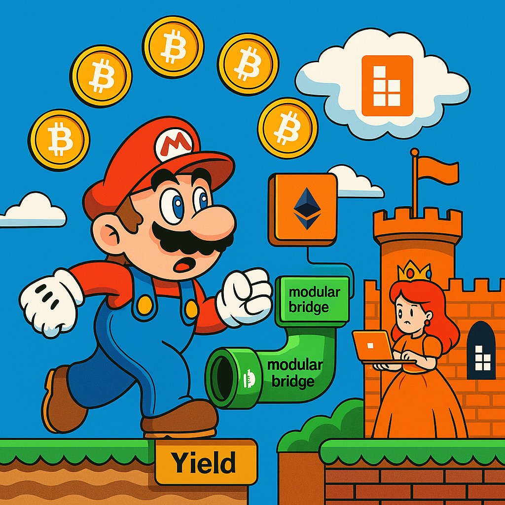 earlyonchain's tweet photo. I booted up Mario last night...
But something felt different

Coins turned into BTC
Pipes bridge across chains
Every boss fight runs on ZK logic
And the princess?
She deployed a modular app on @build_on_bob

I think I patched into the wrong game https://t.co/6J5uWiSuPC