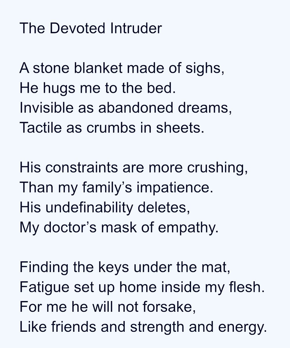 snufflewort's tweet image. I recently failed an attempt to return to work. Fatigue, nausea &amp;amp; malaise still rule my life. I know many of us with #chronicillness have a limited life that friends nor family nor doctors understand. I wrote this poem for us. Please share❤️ #fuckcancer #ChronicPain #LongCovid