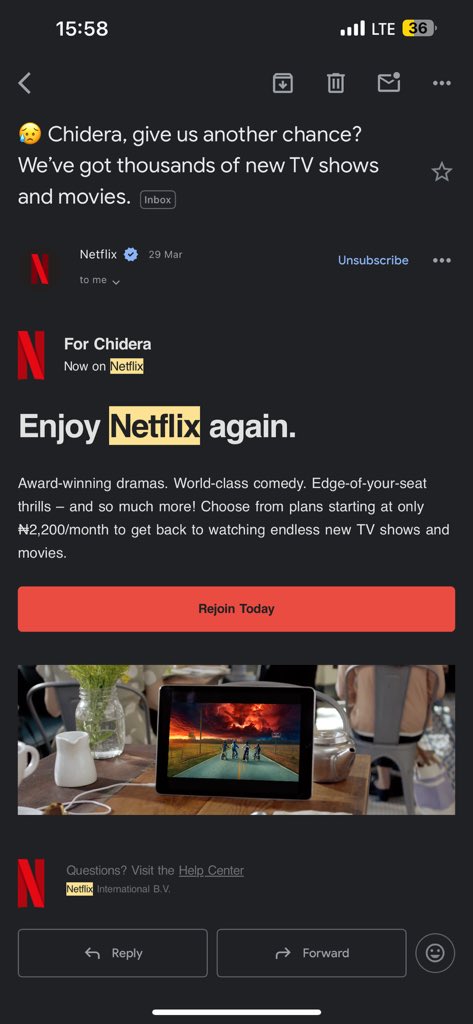 deracomplex's tweet photo. @NetflixNaija @netflix can you explain why an app I’ve unsubscribed from and deleted for over 4 months is randomly billing me on a Sunday evening?
This is theft. Refund my money!!! https://t.co/qxyVhQ88Gk