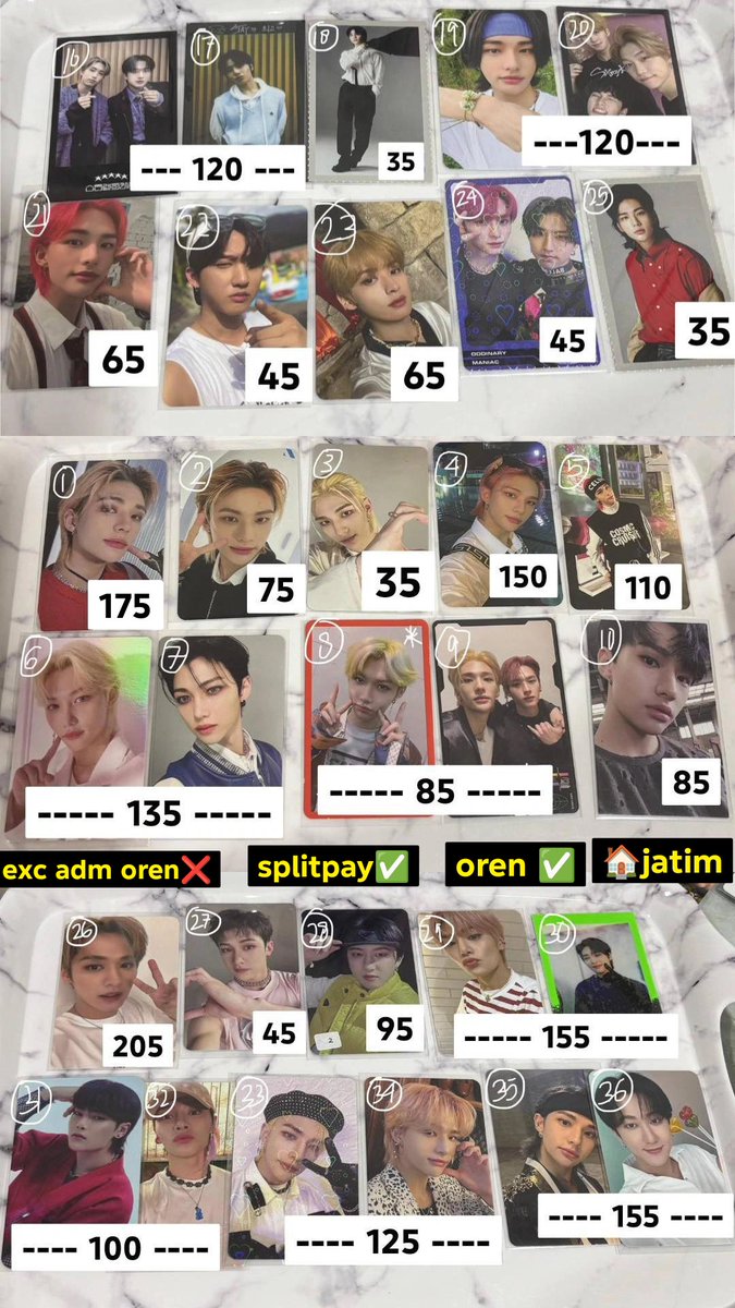 Kristanti_Chaem's tweet photo. Wts aab skz ina, dom jatim bisa oren, Langsung dm aja ya, terima kasih 🙌

#wtsskz #wts #hyunjin #felix #bangchan #seungmin #leeknow #han #changbin #skz #staykids https://t.co/qbG4G1tuIw