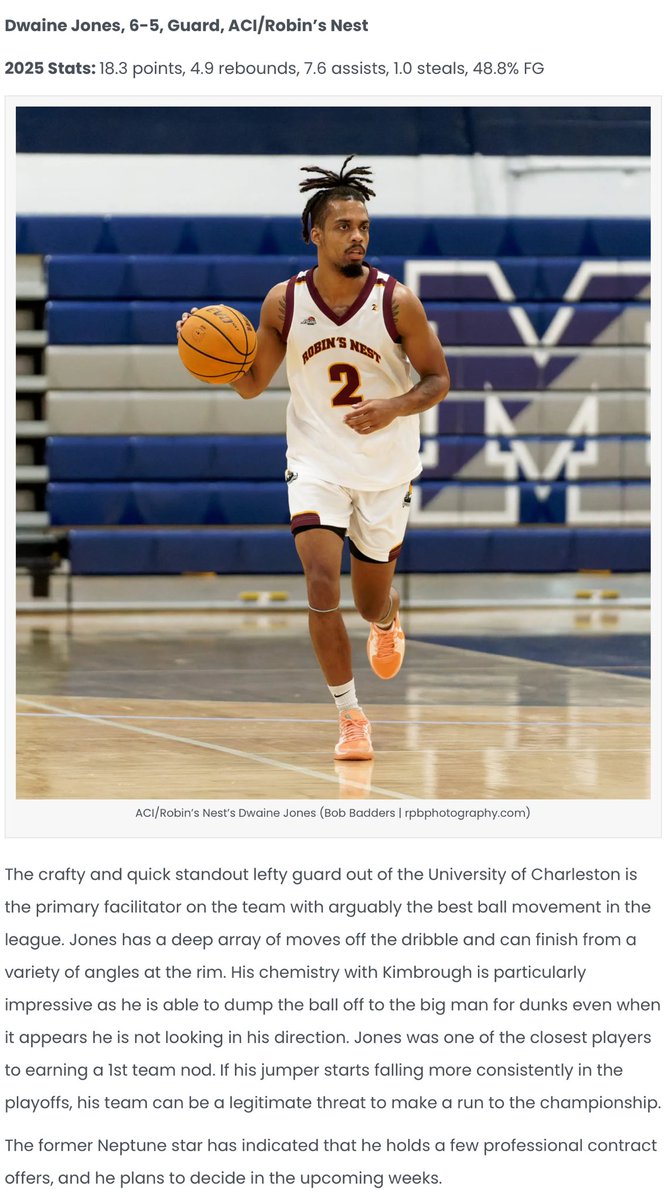 CovenantPrep's tweet image. CCP alum Dwaine Jones. 2nd Team JSBL