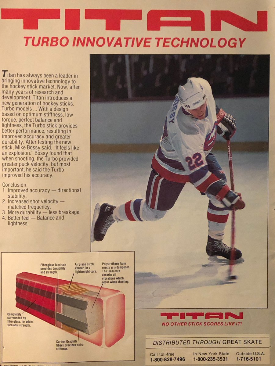 IslesICENET's tweet image. Mike Bossy mid 80’s print ad for Titan sticks.
Bossy and Gretzky were too of the biggest stars to use Titan sticks….
#isles