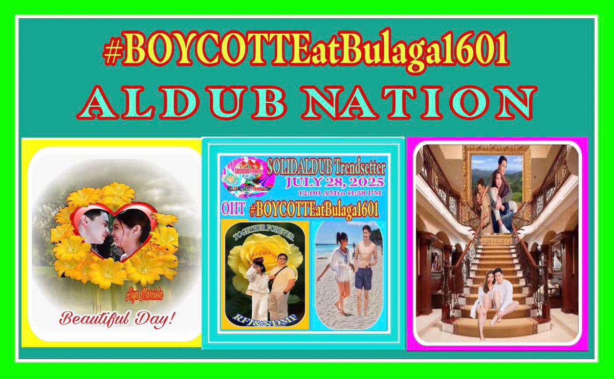 pamelajaneperen KAMPANTEALWAYS aldub/maichard acc (@ndcmfrjf) on Twitter photo In behalf of tita <a href="/NellyGBasco/">NellyADN"ALDUB/MAICHARD4EVER"</a> our HT for july 28 ,2025!!!
#BOYCOTTEatBulaga1601 In behalf of tita <a href="/NellyGBasco/">NellyADN"ALDUB/MAICHARD4EVER"</a> our HT for july 28 ,2025!!!
#BOYCOTTEatBulaga1601