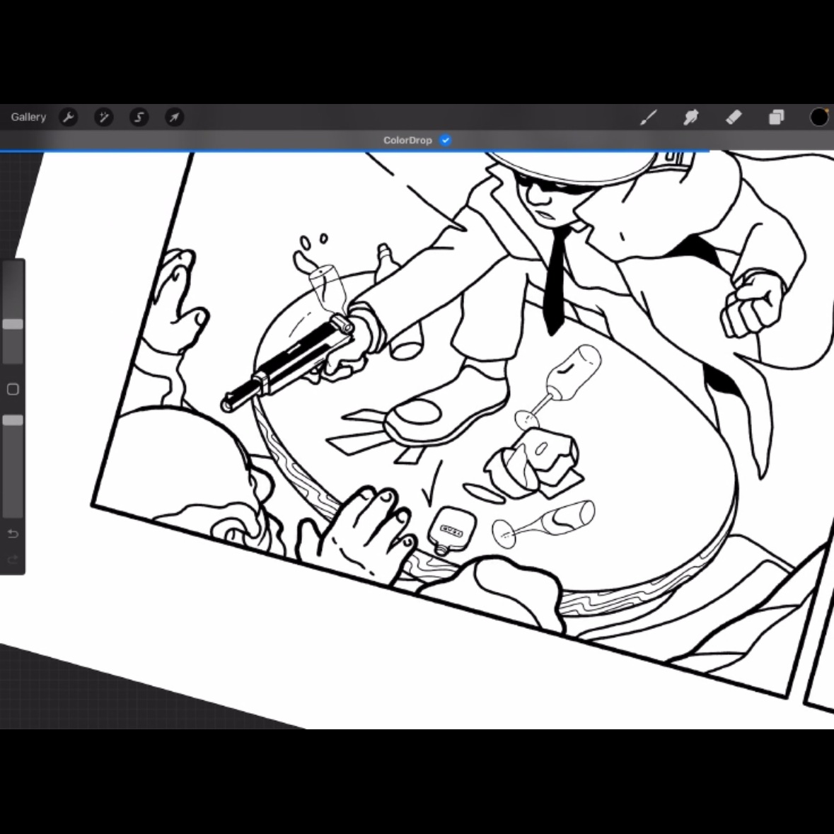 RENGA3989's tweet image. Reminiscing on the live session days where we got to watch @DirtyRobotWorks ink pages for the upcoming @RENGA_inc graphic novel 💕