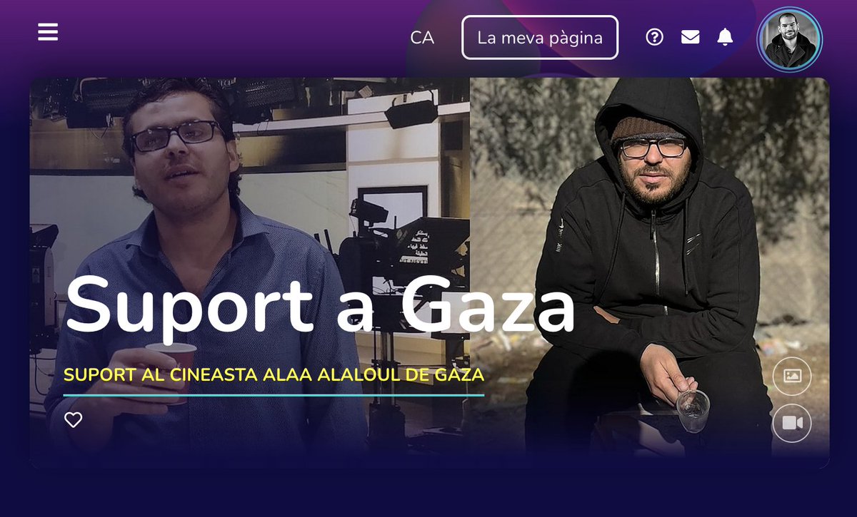 Crida urgent per salvar al cineasta Alaa Alaloul.

Un dels principals documentalistes de Gaza.
I el meu amic.

Acció d'emergència per ajudar a la seua família.
I a les set famílies que acull en sa casa.

Gràcies.

suportgaza.aixeta.cat

#Gaza #Palestina